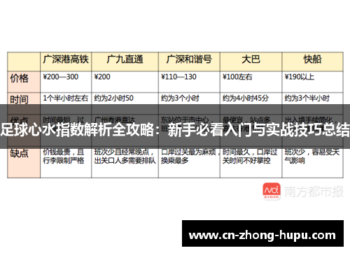 足球心水指数解析全攻略：新手必看入门与实战技巧总结
